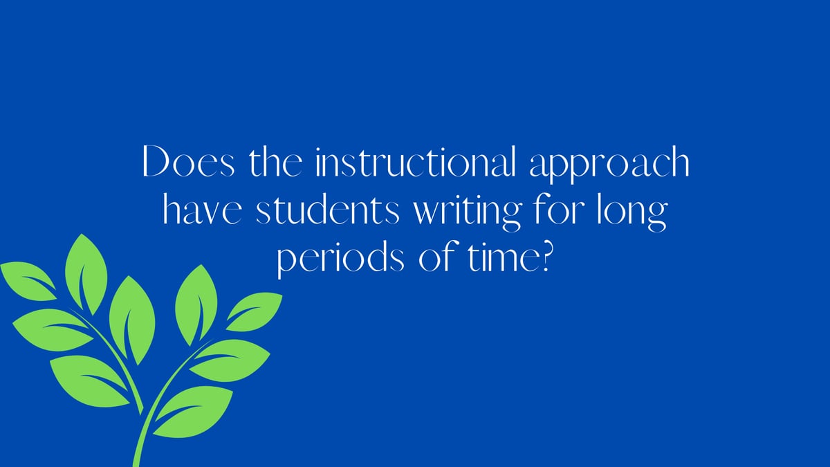 Students need time to write