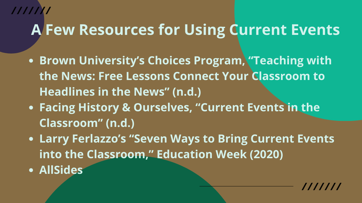 A Few Resources for Using Current Events