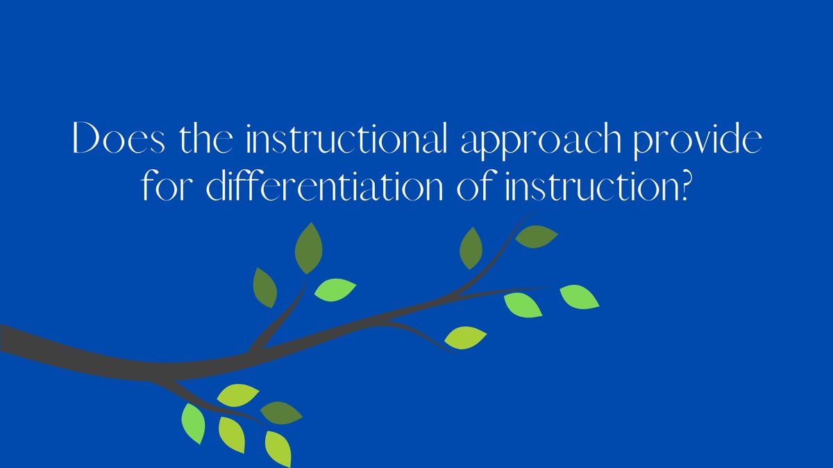 Differentiation of instruction