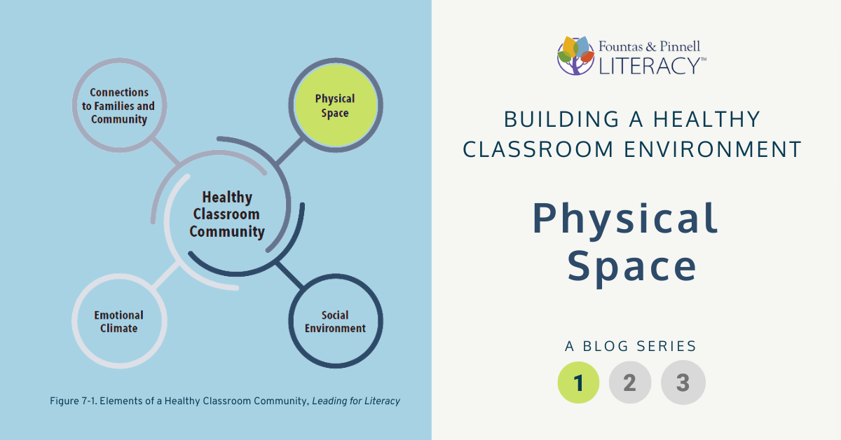 Fountas & Pinnell "Create a Healthy Classroom Community: Part 1The Physical Setting" Blog Header Graphic
