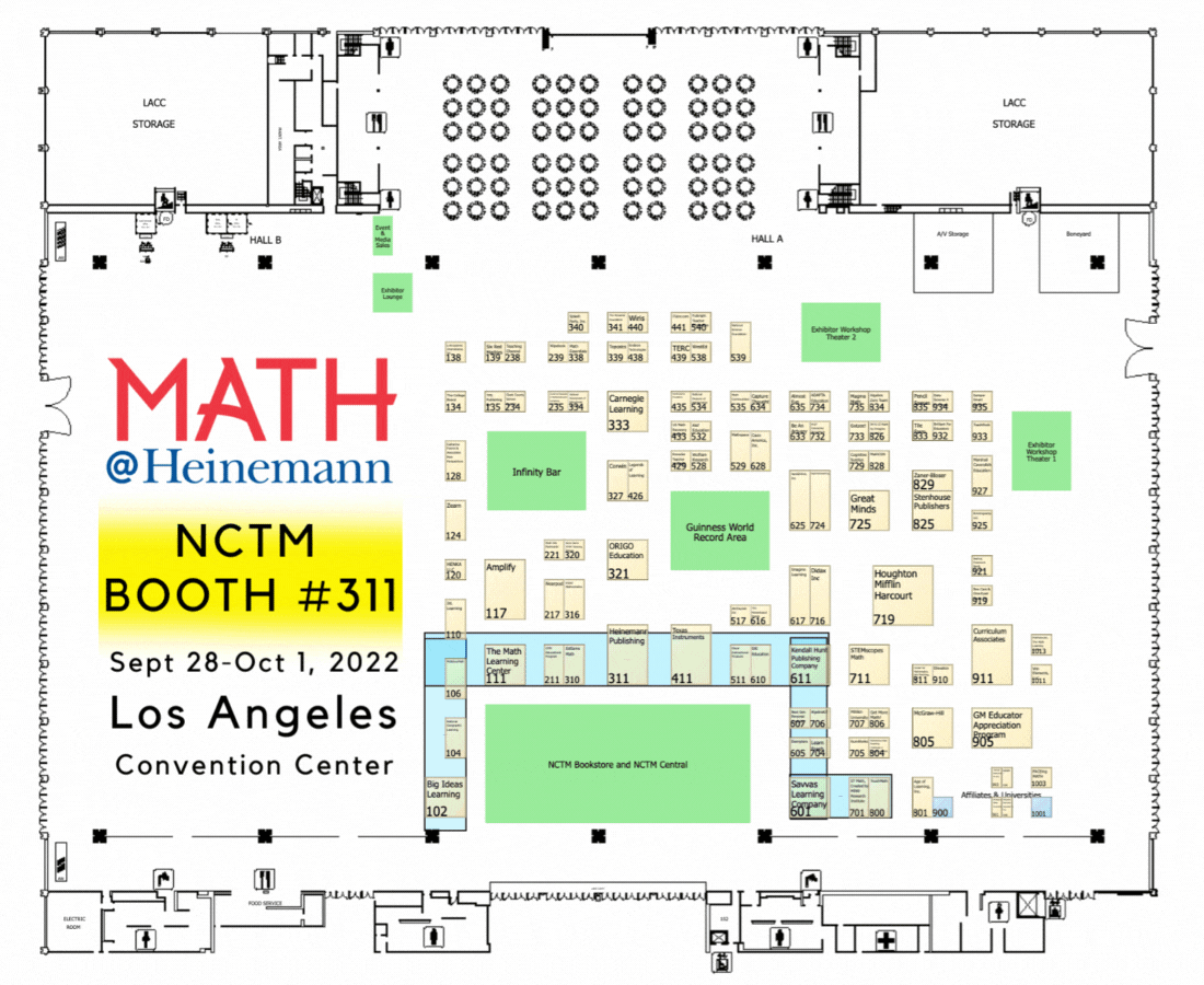 Math @ Heinemann Booth Map GIF with circle around booth #311