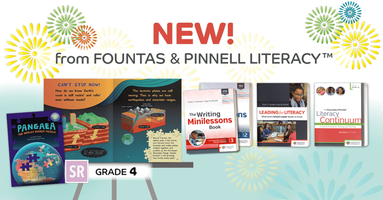 New from Fountas & Pinnell  Literacy Book Covers and Colorful Fireworks