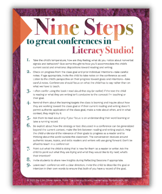 Nine Steps to Great Conferences from The Literacy Studio by Ellin Oliver Keene PDF download blog element image 