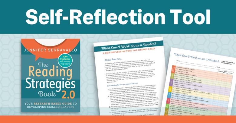 Self-Reflection Tool Blog Header Serravallo RSB 2.0 FREE Download Graphic