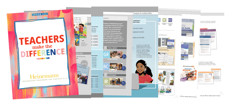 Spring 2021 Fountas and Pinnell Catalog Pages Graphic for Whats New Blog