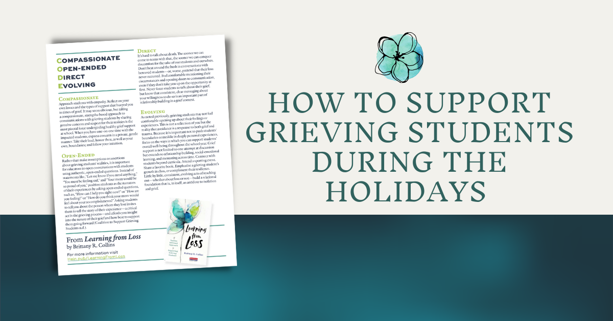 Supporting Grieving Students This and Every Holiday Season