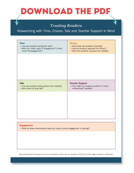 Trusting Readers Kidwatching Graphic for Blog DOWNLOAD PDF