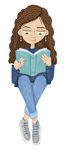 Watercolor illustration of  Young Person Reading x