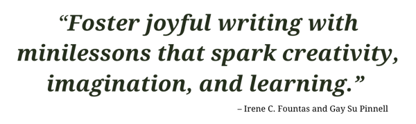 Writing Minilessons Quote Fountas and Pinnell
